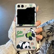 Capa Dura Transparente Criativa Panda Para Samsung Galaxy Z Flip 7 6 5 4 3 FE