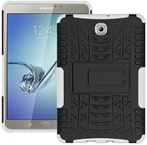 Capa DWay Tab S2 8.0 T710 Hybrid Armor Design com suporte destacável Capa protetora de camada dupla para tablet Capa traseira rígida para Samsung Galaxy Tab S2 8,0 polegadas SM-T710/T715 (branca)