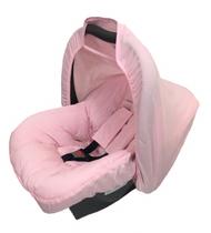 Capa E Capota Para Bebê Conforto Com Protetor De Cinto Rosa - Lika Baby