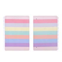 Capa e Contracapa Caderno Inteligente Médio Arco-Íris Pastel