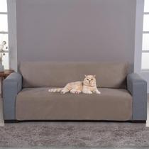 Capa E Manta De Sofá 3 Lugares Antigato Suede Bege