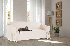 Capa e Protetor de Sofá Exclusivo 3 Lugares em Gorgurão Cru