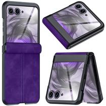 Capa e protetor de tela em couro NINKI para Motorola Razr 50 Ultra/Razr 2024 Plus
