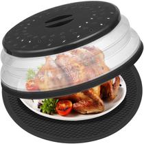 Capa e tapete para micro-ondas para alimentos MAGJIUKE de 12 polegadas pretos