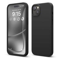 Capa elago compatível com iPhone 15 Plus de silicone líquido preta
