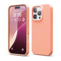 Capa elago compatível com iPhone 16 Pro, silicone líquido, salmão