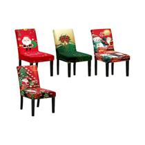 Capa Elástica Para Cadeira De Natal Com Encosto Alto, Pacote Completo, Decoração Para Cadeira De