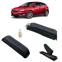 Capa em couro alavanca freio de mão sem borracha Ford Focus 2014 à 2019 Capa em couro alavanca freio de mão sem borracha Ford Focus 2014 à 2019