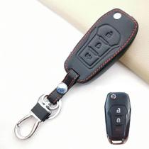 Capa em couro chave canivete 3 botão Ford Ka Focus fusion Ecosport New fiesta Ranger Edge Capa em couro chave canivete 3 botão Ford Ka Focus fusion Ecosport New fiesta Ranger Edge