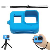 Capa em Silicone Azul + Cordão para GoPro 8 Black Capa em Silicone Azul + Cordão para GoPro 8 Black