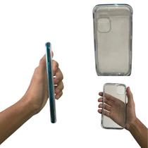 Capa em silicone compatível com apple iphone 11 (tela: 6.1") (4g) cor:transparente / borda azul Capa em silicone compatível com apple iphone 11 (tela: 6.1") (4g) cor:transparente / borda azul
