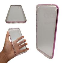 Capa em silicone compatível com samsung galaxy a30s / a50 / a50s (tela: 6.4") (4g) cor:transparente / borda rosa Capa em silicone compatível com samsung galaxy a30s / a50 / a50s (tela: 6.4") (4g) cor:transparente / borda rosa