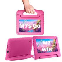 Capa Emborrachada c/ Alça Rosa p/ Tablet M7 WIFI M7s Go Lite Multilaser 7 polegadas Capa Emborrachada c/ Alça Rosa p/ Tablet M7 WIFI M7s Go Lite Multilaser 7 polegadas