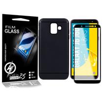 Capa Emborrachada compatível Galaxy J6 J600 5.6 + Película Vidro 3D - Cell in Power25