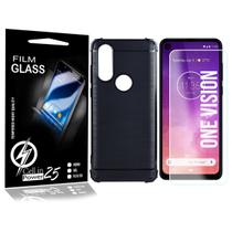 Capa Emborrachada PRETA + P Vidro Moto One Vision XT1970 6.3 - Cell In Power25 Capa Emborrachada PRETA + P Vidro Moto One Vision XT1970 6.3 - Cell In Power25