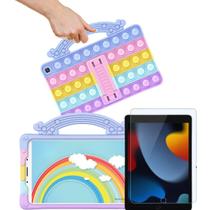 Capa emborrachada suporte + Película p/ Ipad Apple 9th Geração 10,2 polegadas Capa emborrachada suporte + Película p/ Ipad Apple 9th Geração 10,2 polegadas