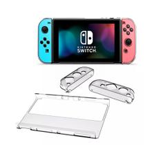 Capa Ergonômico Cristal Case de Acrílico Transparente Proteção Total Compatível com Nintendo Switch Oled