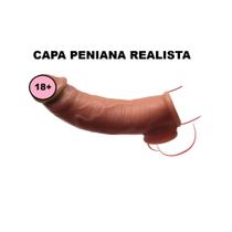 Capa Extensora De Silicone 16,5X4cm. Aumenta e Engrossa. C/ Glande, Veias e Anel Sex Shop