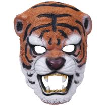 Capa facial completa de látex de tigre simulada com máscara para fantasia de festa Capa facial completa de látex de tigre simulada com máscara para fantasia de festa