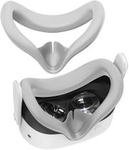 Capa facial de silicone VR para Quest 3S cinza branco