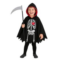 Capa Fantasia Halloween Menino Esqueleto Tam 2 ao 14