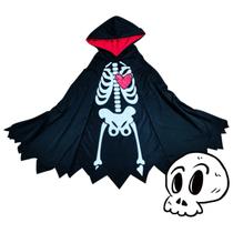 Capa Fantasia Halloween Menino Esqueleto Tam P ao GG