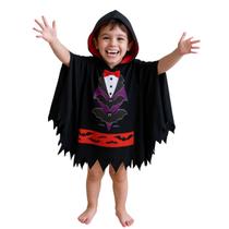 Capa Fantasia Halloween Menino Vampiro Tam 2 ao 14