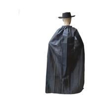 Capa Fantasia Zorro Preta com Máscara Adulto/Infantil