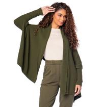 Capa Feminina Biamar Tricot Fio Pluma Verde Escuro