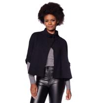 Capa Feminina Biamar Tricot Retangular Preto Capa Feminina Biamar Tricot Retangular Preto