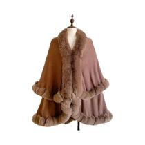Capa Feminina Com Capuz De Pele Sintética, Quente De Inverno, Grossa, Com Acabamento Completo Em Lã