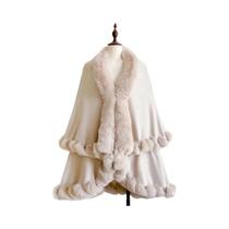 Capa Feminina Com Capuz De Pele Sintética, Quente De Inverno, Grossa, Com Acabamento Completo Em Lã Capa Feminina Com Capuz De Pele Sintética, Quente De Inverno, Grossa, Com Acabamento Completo Em Lã