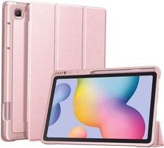 Capa Fintie Slim p/ Samsung Galaxy Tab S6 Lite c/ suporte d/ caneta S e função de despertar, ouro rosa