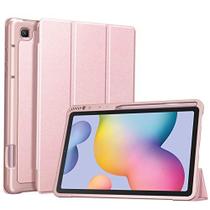 Capa Fintie Slim p/ Samsung Galaxy Tab S6 Lite c/ suporte d/ caneta S e função de despertar, ouro rosa