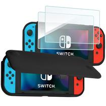 Capa Flip Cover + 2 de vidro temperado para Nintendo Switch Capa Flip Cover + 2 de vidro temperado para Nintendo Switch