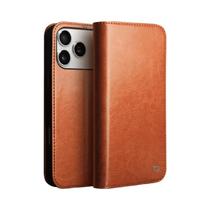 Capa Flip De Couro Genuíno Artesanal Para iPhone 17 pro Max Air Com Compartimentos Para Cartões -