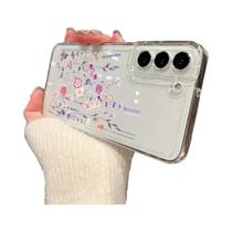 Capa Floral Para Celular Samsung Galaxy A17 A56 A16 A36 A26 A55 A15 A54 A53 S24 FE S25 S23 S22 Ultra - MOESOE