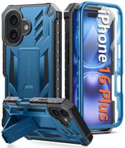 Capa FNTCASE com Suporte para iPhone 16 Plus - Cor Azul