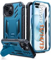 Capa FNTCASE Militar para iPhone 15 (6,1") - Azul