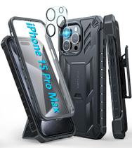 Capa FNTCASE para iPhone 15 Pro Max com Clip de Cinto - Preta