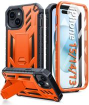 Capa FNTCASE para iPhone 15 - Resistente com Grau Militar (Laranja)