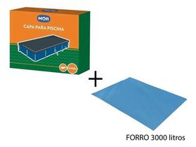 Capa + Forro Para Piscina 3000 Litros Standart Mor