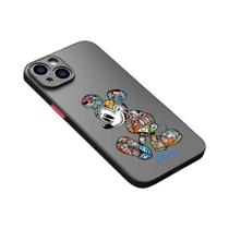 Capa Fosca Preta Disney Mickey e Minnie para iPhone 15/14/13/12/11/XR/XS Max/8/7/SE 2022