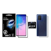 Capa Galaxy S10 Lite + Pl. Vidro 9D + Pl Câmera + Pl Carbono