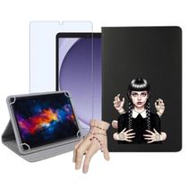 Capa Giratória 360º Personalizada para Tab Samsung A9 8.7 X110 X115 X116 + Película Proteção Vidro Temperado + Mãozinha Addams