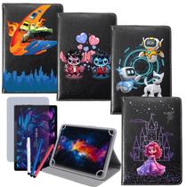 Capa Giratória Infantil Para Tablet Vision Tab 10 + Película + Caneta Touch
