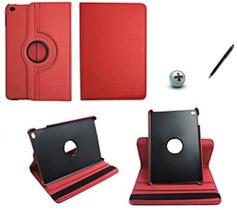 Capa Giratória Ipad Mini 4 Vermelha + Caneta