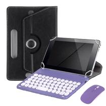 Capa Giratória p/ Tablet Mirage 7 Pol + Teclado Bluetooth c/ Mouse Roxo