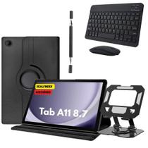 Capa Giratoria P/tablet Samsung A11 8.7 Teclado Mouse + Suporte + Caneta Dupla