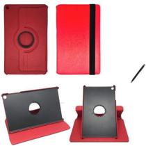 Capa Giratória P/ Tablet Samsung T510/t515 Vermelha + Caneta Touch